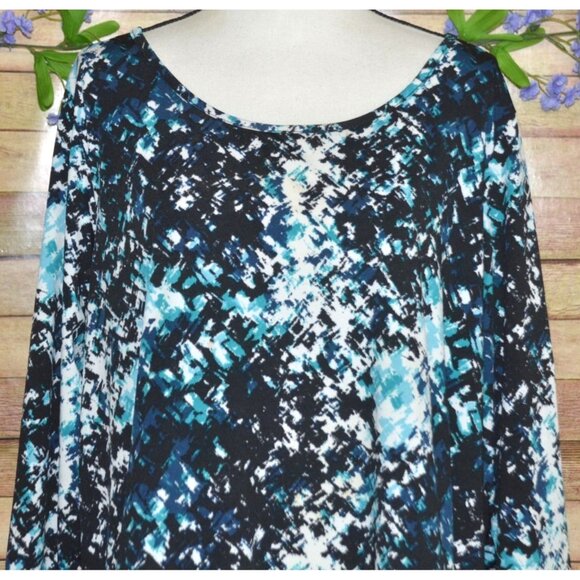 Avenue Women's Tunic Blouse Plus Size 22W 24W Abstract Pattern Stretch Office - Picture 2 of 10